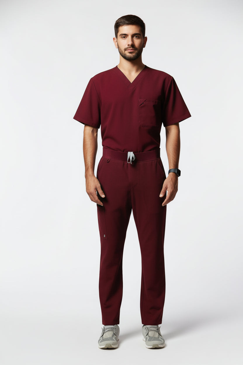 calça scrub masculina Soft Jatene Vinho - Pijama Cirurgico