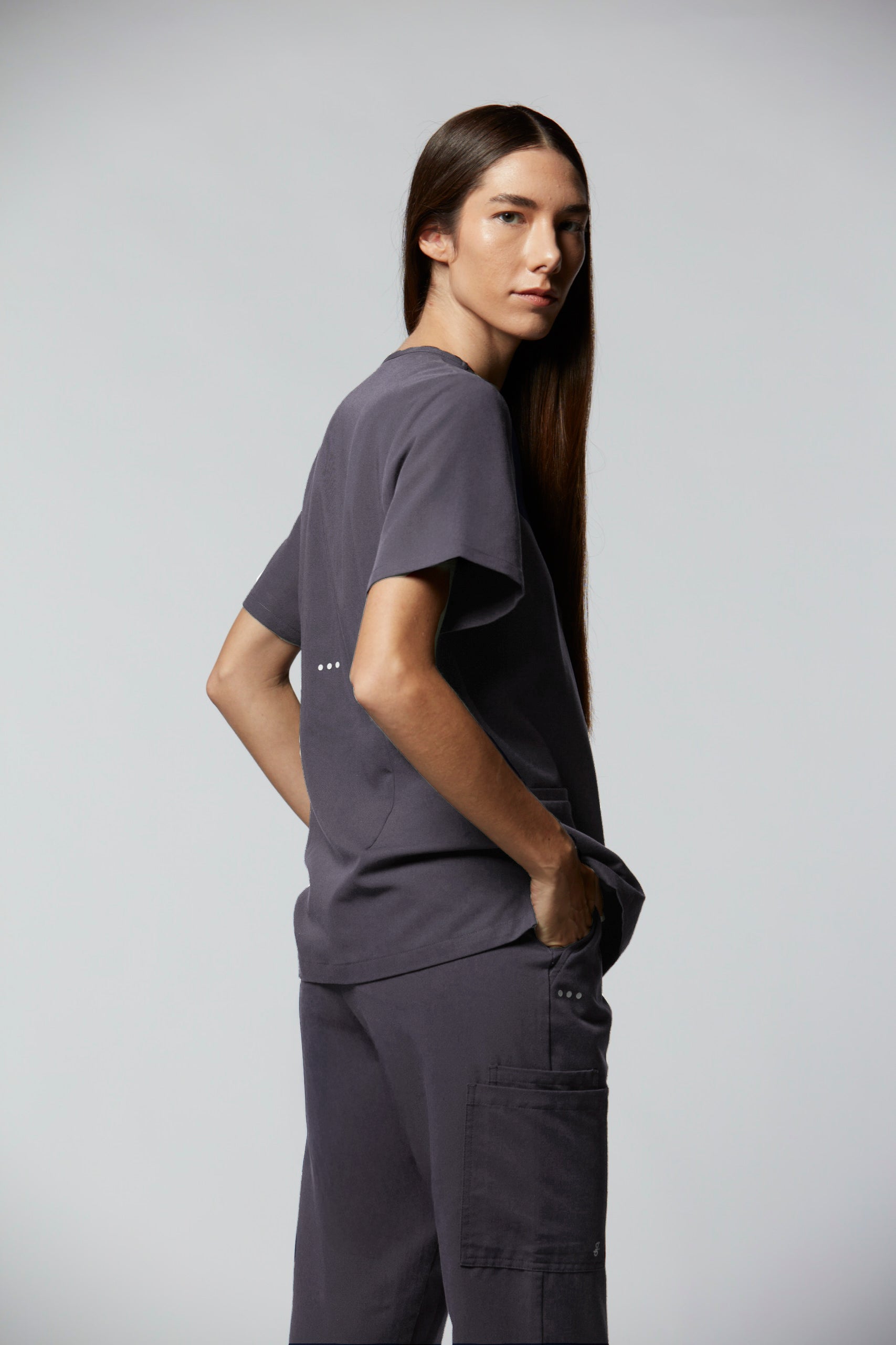 camiseta scrub feminina Soft Angelita Cinza - Pijama Cirurgico