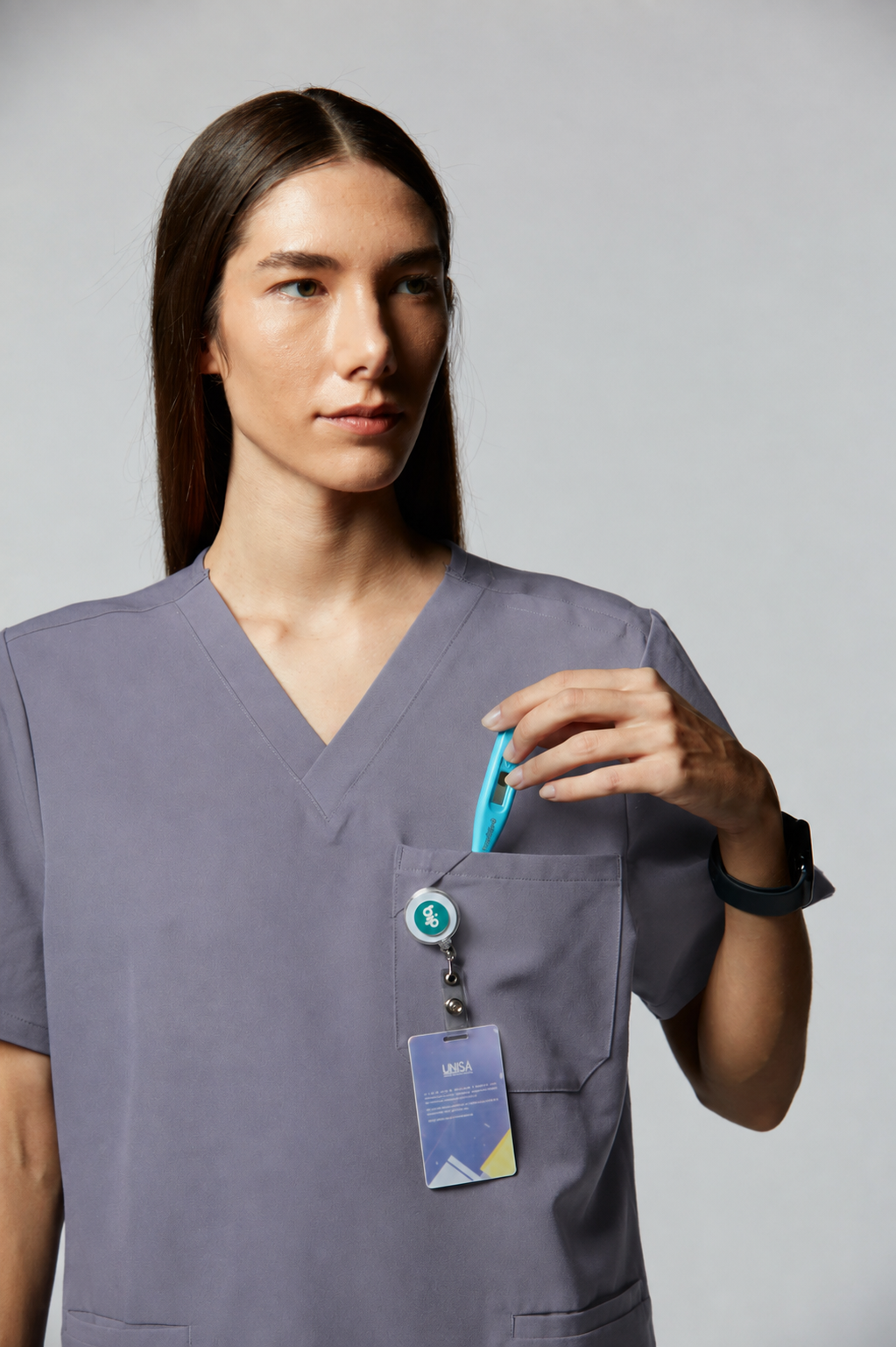 Camiseta Scrub Feminina Cinza