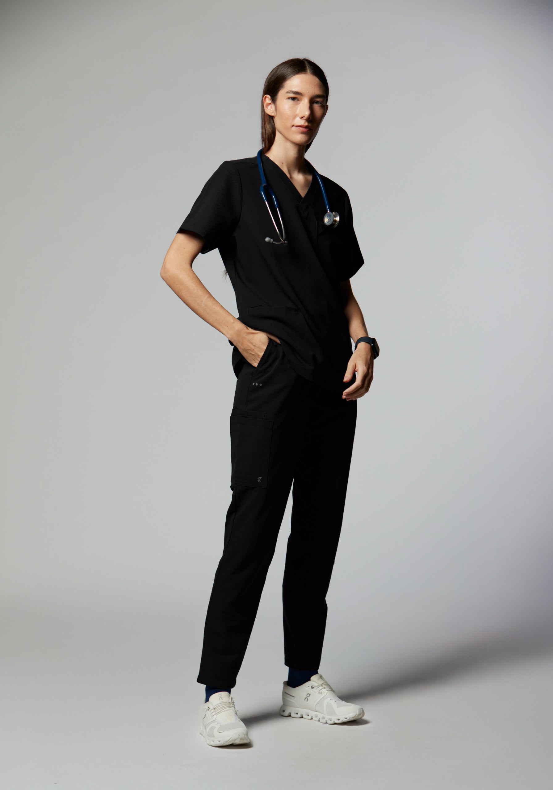 camiseta scrub feminina Soft Angelita Preto - Pijama Cirurgico