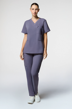 conjunto scrub feminino Soft Angelita Cinza
