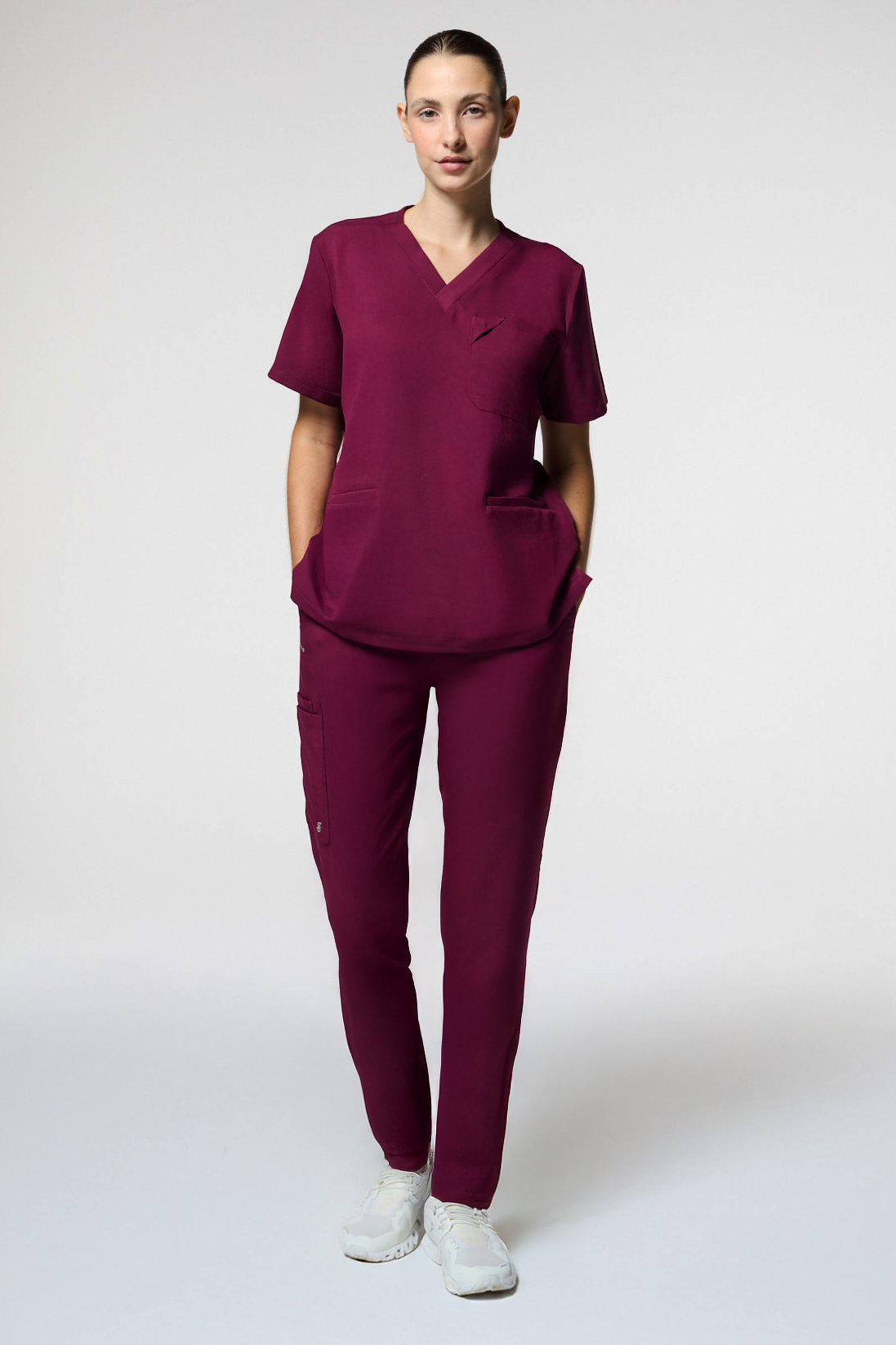 calça scrub feminina Soft Angelina Vinho - Pijama Cirurgico