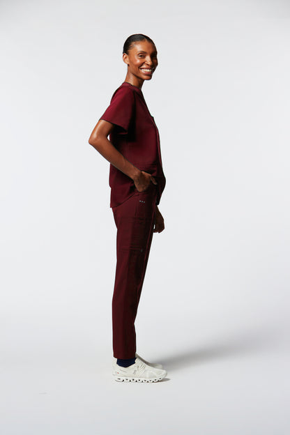 calça scrub feminina Soft Angelina Vinho - Pijama Cirurgico