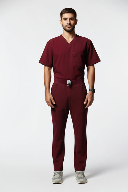 calça scrub masculina Soft Jatene Vinho - Pijama Cirurgico