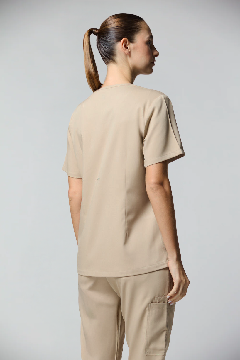 camiseta scrub feminina Next Tech Bege - Pijama Cirurgico
