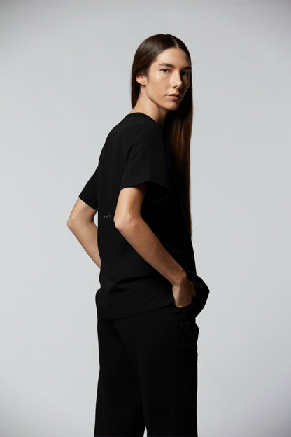 camiseta scrub feminina Soft Angelita Preto - Pijama Cirurgico