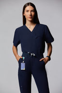 Camiseta Scrub Feminina Azul Marinho