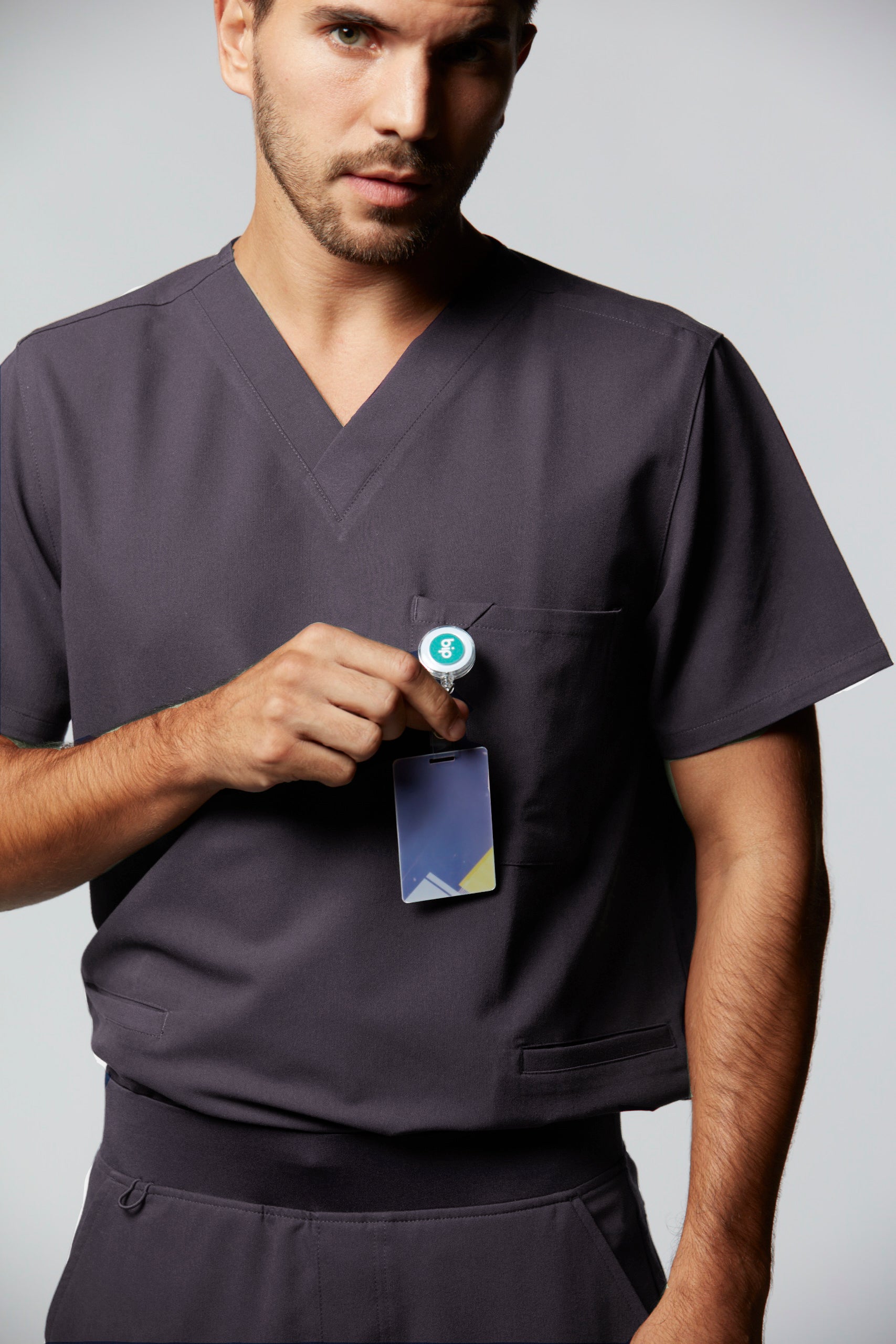 camiseta scrub masculina Soft Jatene Cinza - Pijama Cirurgico