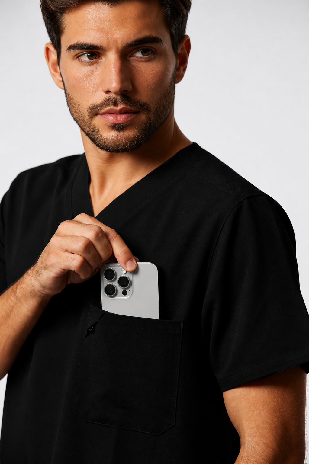 camiseta scrub masculina Soft Jatene Preto - Pijama Cirurgico