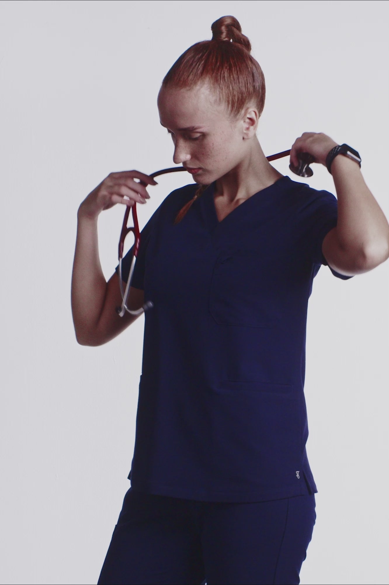 camiseta scrub feminina Tech Elizabeth Azul Marinho - Pijama Cirurgico