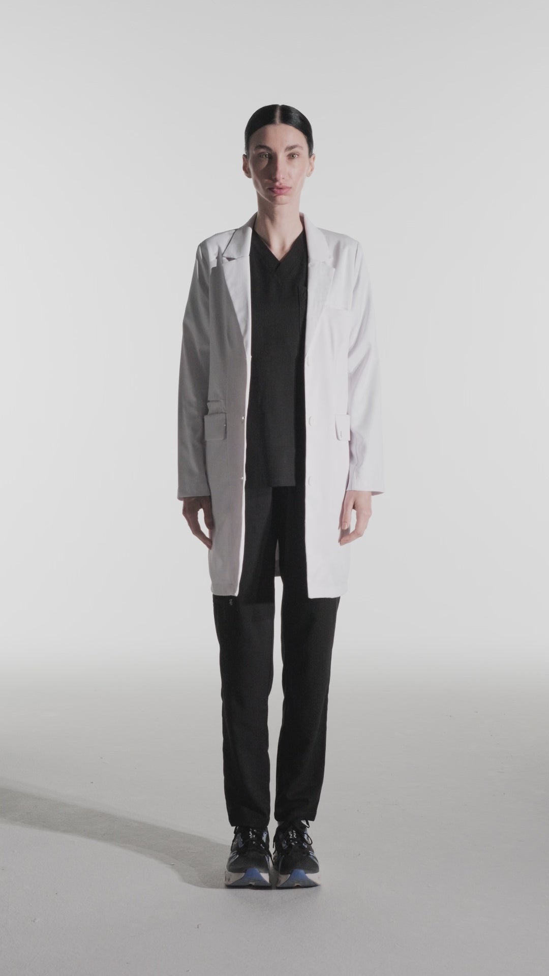 Jaleco médico feminino | elegante, não amassa, impermeável, forrado, com bolsos profundos
